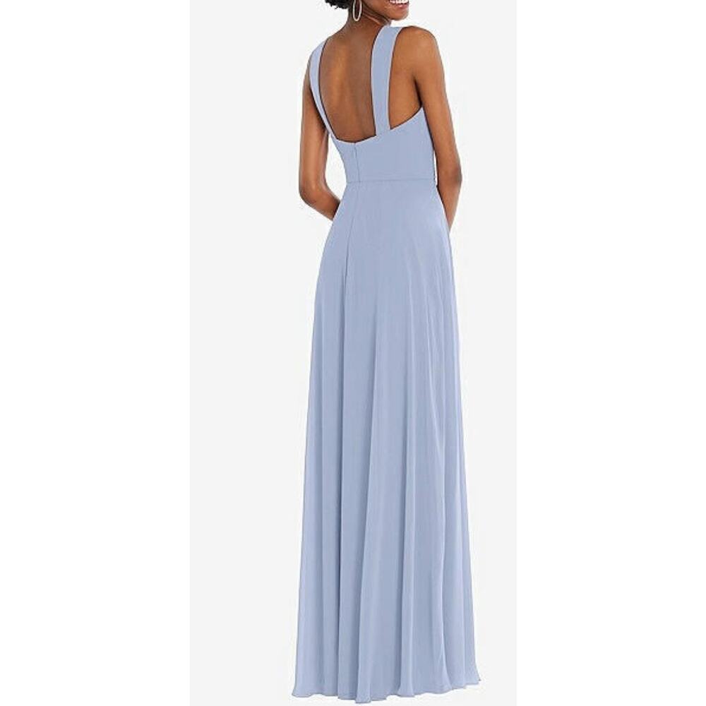 NWT After Six CONTOURED WIDE STRAP SWEETHEART MAXI DRESS IN SKY BLUE SZ 8R - Picture 2 of 11